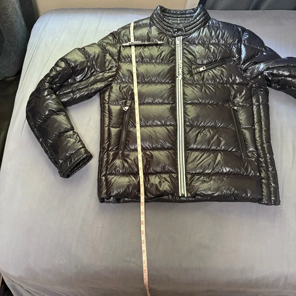 Moncler Shiny Black Puffer Jacket Men Size 3 - Picture 13 of 14